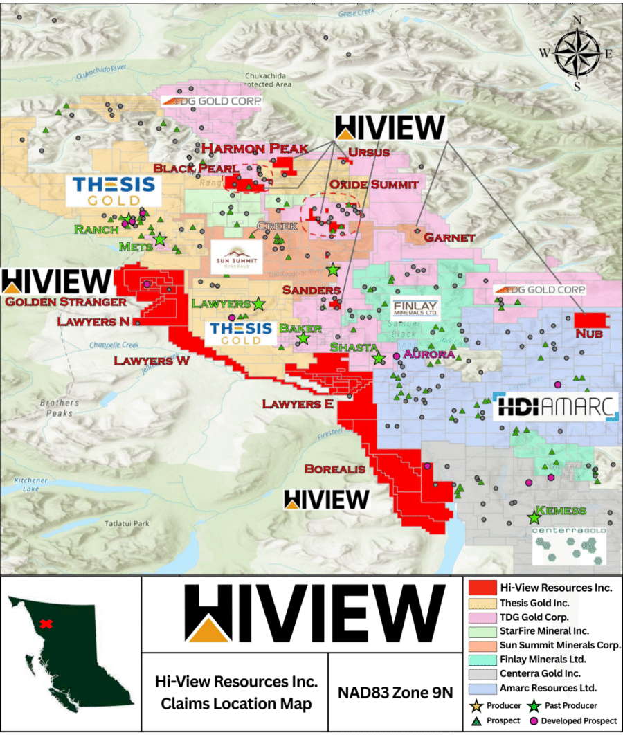 Figure 1. Hi-View Resources Claim Map